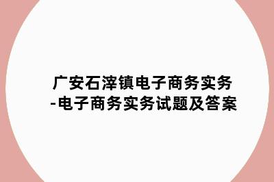 广安石滓镇电子商务实务-电子商务实务试题及答案