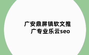 广安鼎屏镇软文推广专业乐云seo