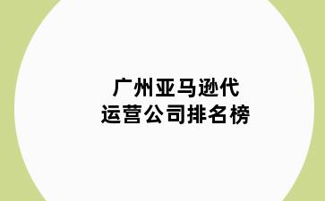 广州亚马逊代运营公司排名榜