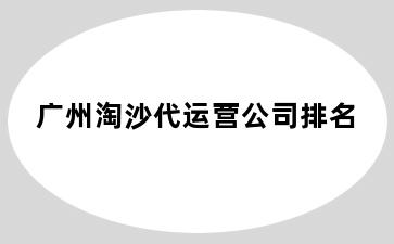 广州淘沙代运营公司排名