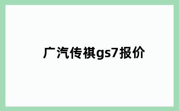 广汽传祺gs7报价