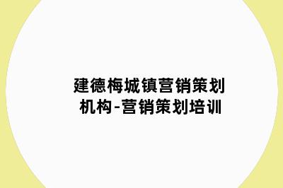 建德梅城镇营销策划机构-营销策划培训