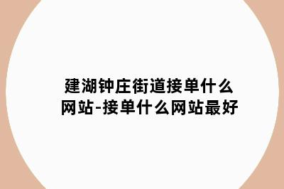 建湖钟庄街道接单什么网站-接单什么网站最好