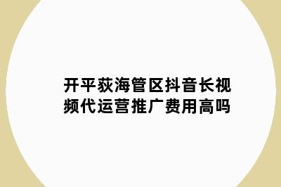 开平荻海管区抖音长视频代运营推广费用高吗