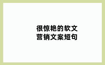 很惊艳的软文营销文案短句