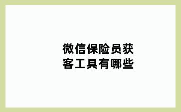 微信保险员获客工具有哪些