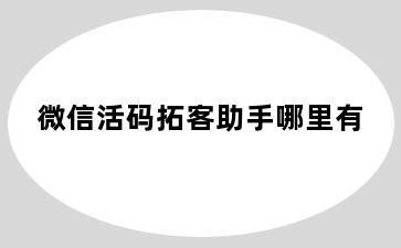 微信活码拓客助手哪里有