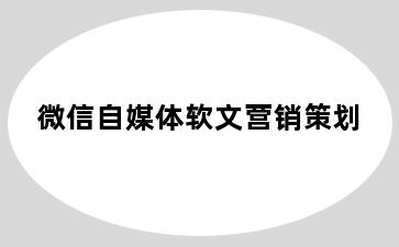 微信自媒体软文营销策划