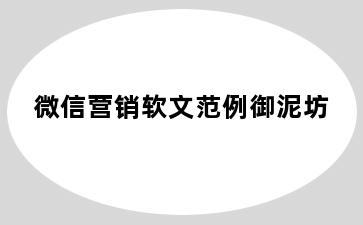 微信营销软文范例御泥坊