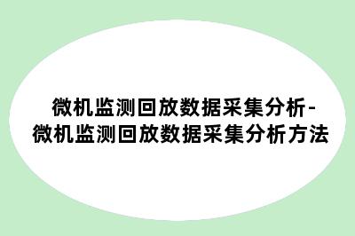 微机监测回放数据采集分析-微机监测回放数据采集分析方法