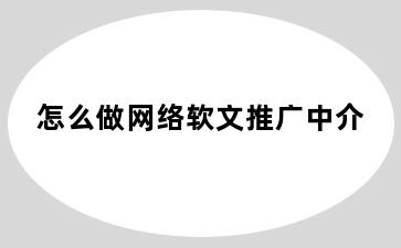 怎么做网络软文推广中介