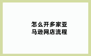 怎么开多家亚马逊网店流程