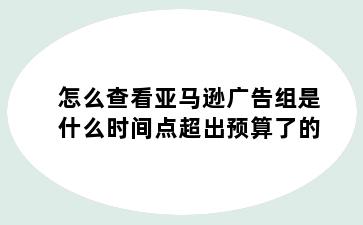 怎么查看亚马逊广告组是什么时间点超出预算了的