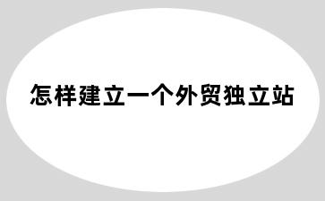 怎样建立一个外贸独立站