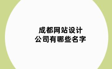 成都网站设计公司有哪些名字