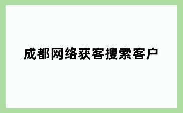 成都网络获客搜索客户