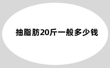 抽脂肪20斤一般多少钱