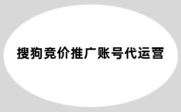 搜狗竞价推广账号代运营