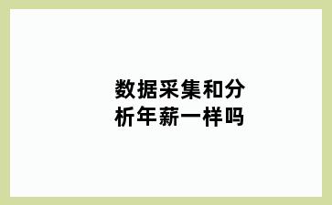 数据采集和分析年薪一样吗