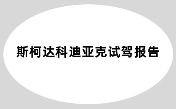 斯柯达科迪亚克试驾报告