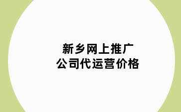 新乡网上推广公司代运营价格