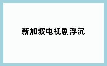 新加坡电视剧浮沉