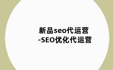 新品seo代运营-SEO优化代运营