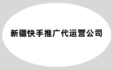 新疆快手推广代运营公司