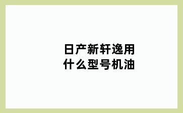 日产新轩逸用什么型号机油