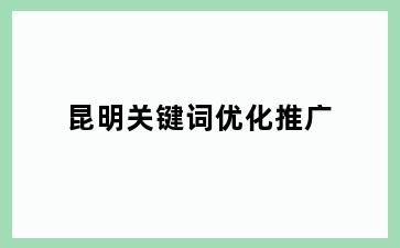 昆明关键词优化推广