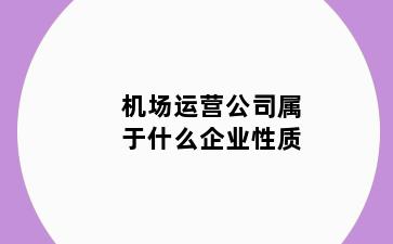 机场运营公司属于什么企业性质