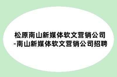 松原南山新媒体软文营销公司-南山新媒体软文营销公司招聘