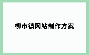 柳市镇网站制作方案