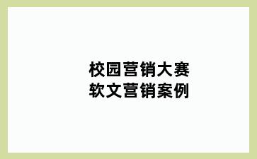 校园营销大赛软文营销案例