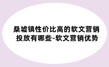 桑墟镇性价比高的软文营销投放有哪些-软文营销优势