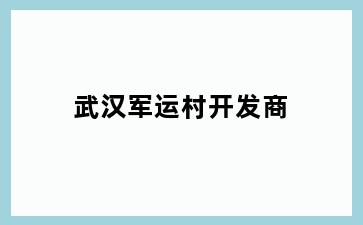 武汉军运村开发商