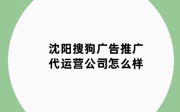 沈阳搜狗广告推广代运营公司怎么样