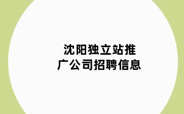 沈阳独立站推广公司招聘信息