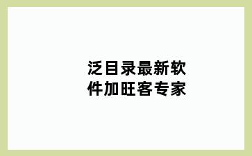 泛目录最新软件加旺客专家