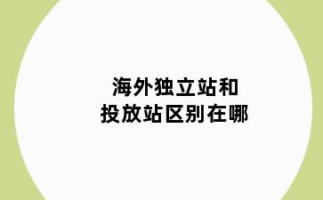 海外独立站和投放站区别在哪