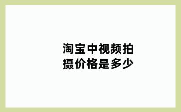 淘宝中视频拍摄价格是多少