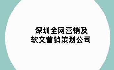 深圳全网营销及软文营销策划公司