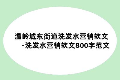 温岭城东街道洗发水营销软文-洗发水营销软文800字范文