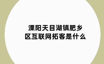 溧阳天目湖镇肥乡区互联网拓客是什么