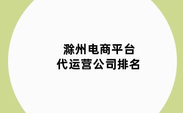 滁州电商平台代运营公司排名