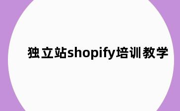 独立站shopify培训教学