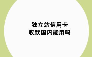 独立站信用卡收款国内能用吗