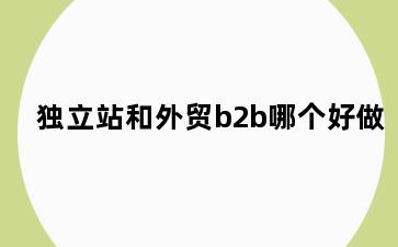 独立站和外贸b2b哪个好做