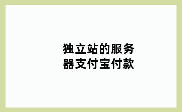 独立站的服务器支付宝付款