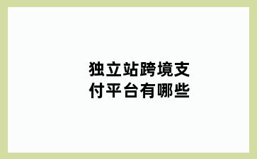 独立站跨境支付平台有哪些